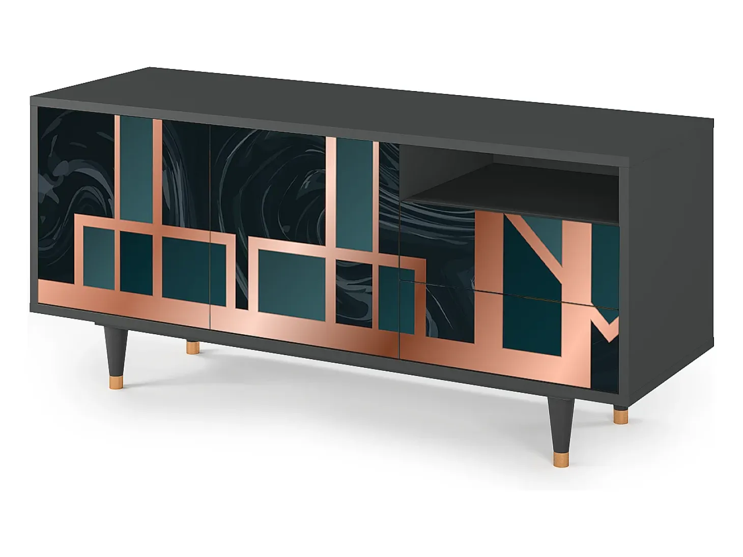 Mueble de TV - 125х56х41 cm - T7 - Emerald Metro, Antracite