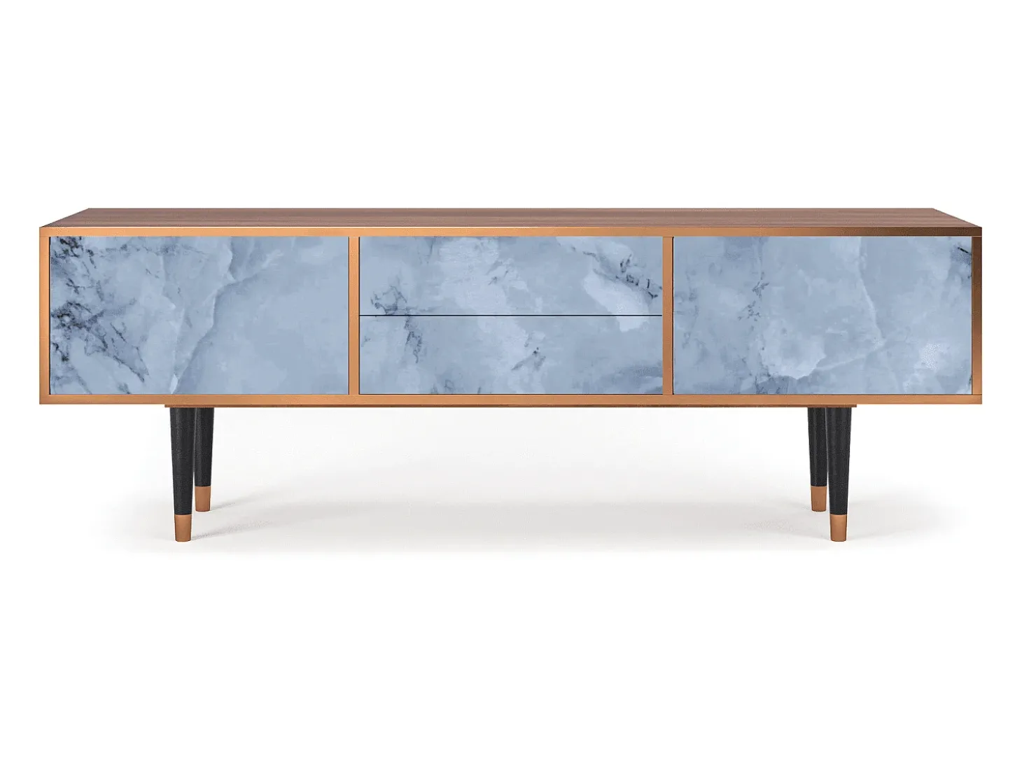Mueble de TV - 170х59х48 cm - T4 - Feather Ice, Nogueira
