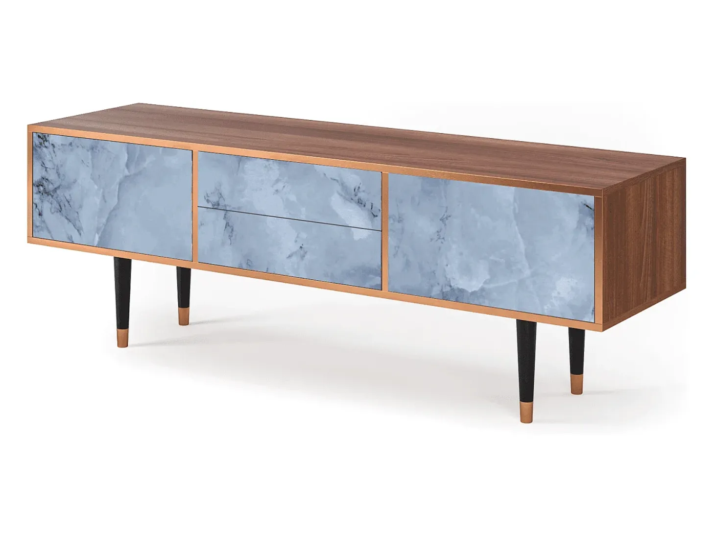 Mueble de TV - 170х59х48 cm - T4 - Feather Ice, Nogueira