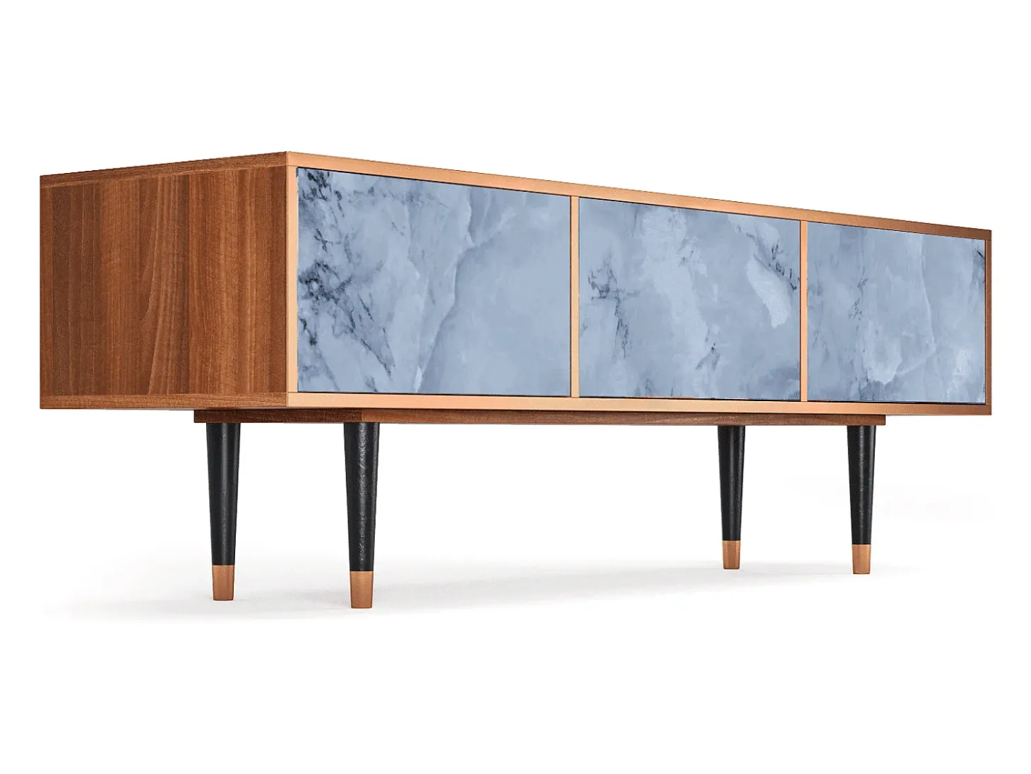 Mueble de TV - 170х59х48 cm - T4 - Feather Ice, Nogueira
