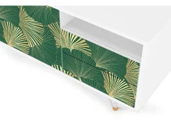 Mueble de TV - 125х56х41 cm - T7 - Gold Ginkgo, Branco
