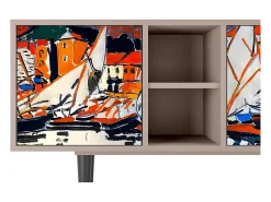 Mueble de TV - 150х69х41 cm - T5 - Le Séchage des voiles , Latte