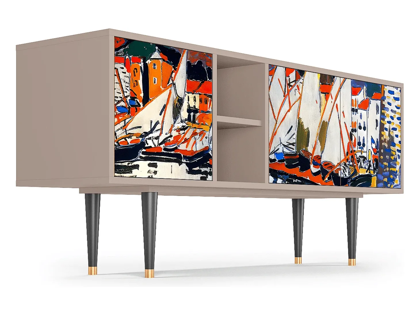 Mueble de TV - 150х69х41 cm - T5 - Le Séchage des voiles , Latte