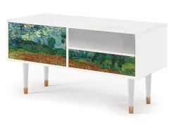 Mueble de TV - 115х59х48 cm - T3 - Poppy field by van Gogh, Branco