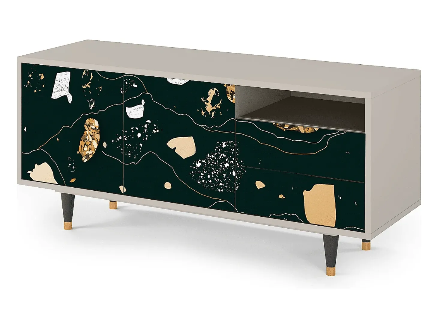 Mueble de TV - 125х56х41 cm - T7 - Space Rocks, Areia