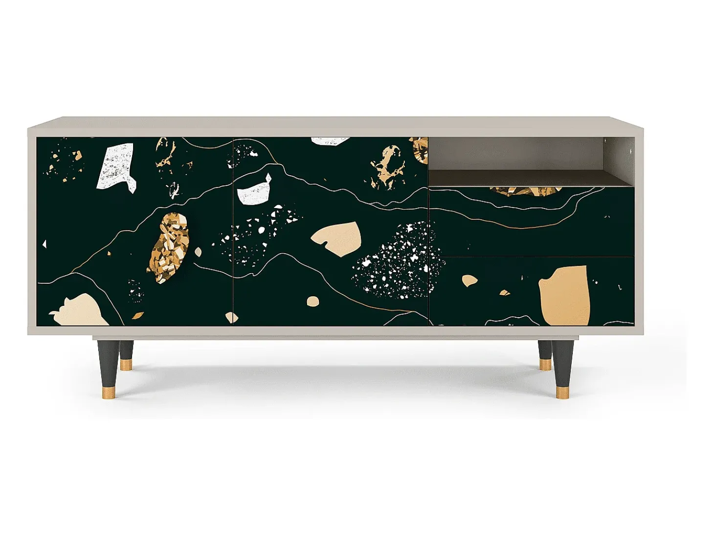 Mueble de TV - 125х56х41 cm - T7 - Space Rocks, Areia