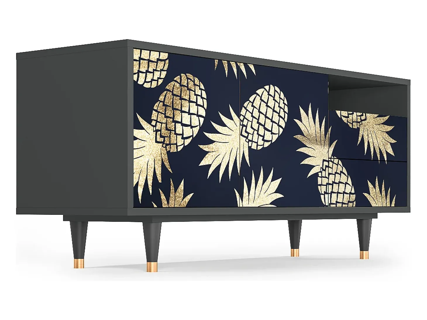Mueble de TV - 125х56х41 cm - T7 - Sunny Pineaple, Antracite