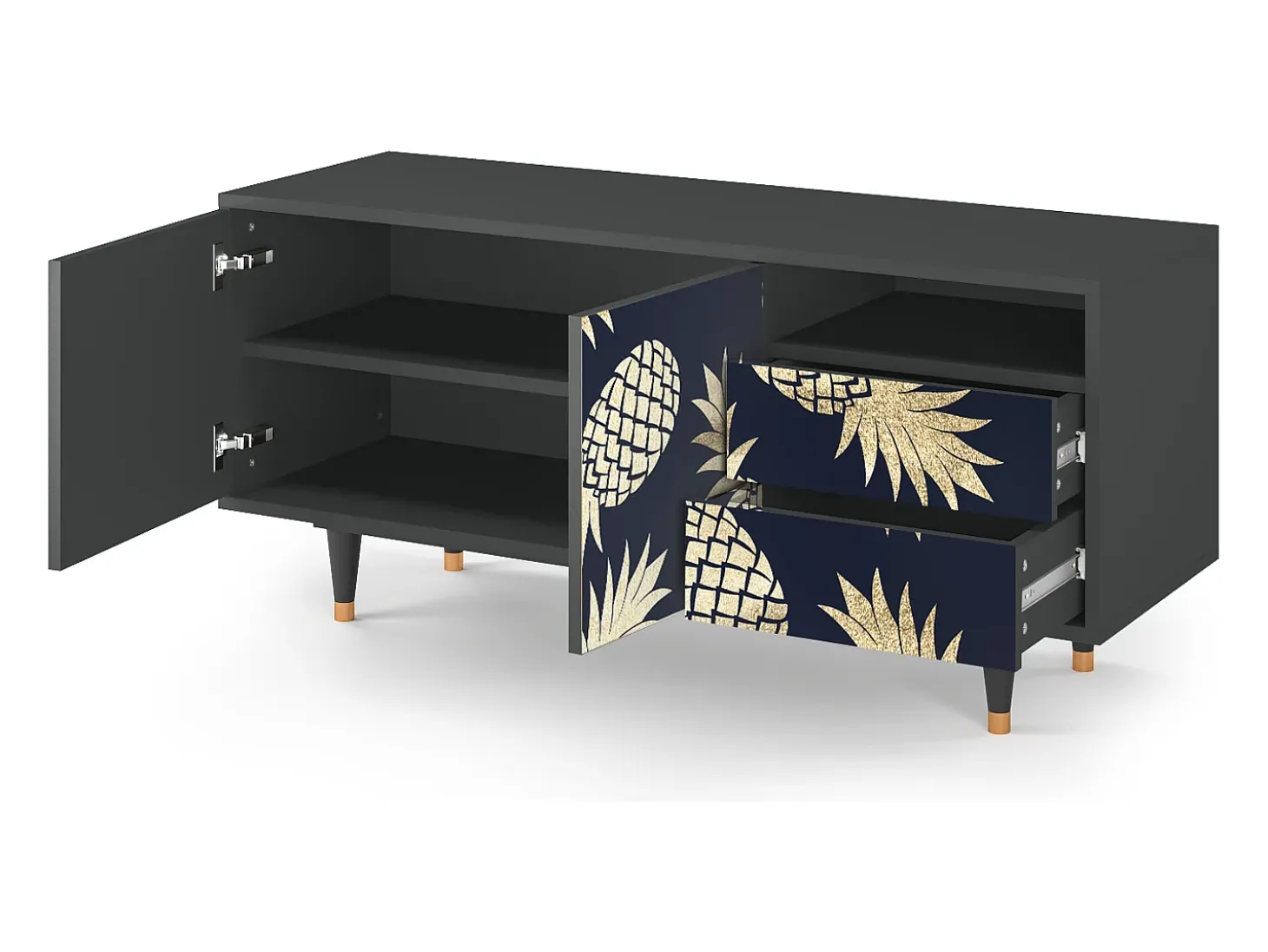 Mueble de TV - 125х56х41 cm - T7 - Sunny Pineaple, Antracite