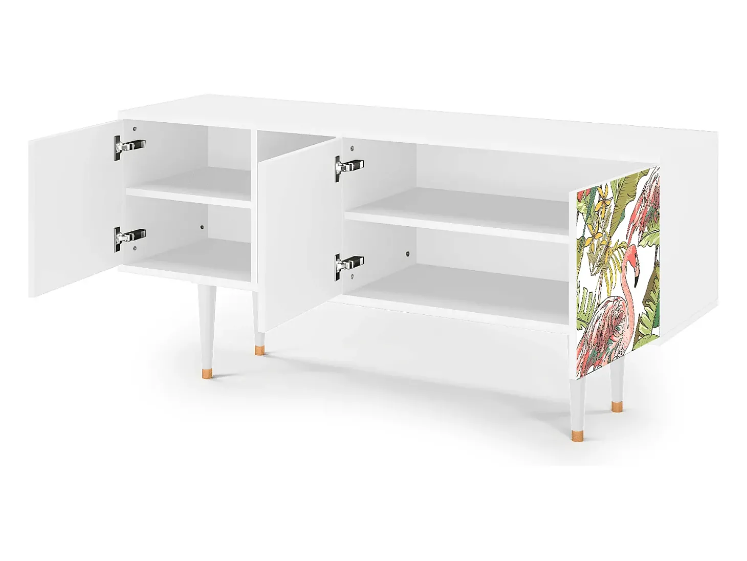 Mueble de TV - 150х69х41 cm - T5 - Sweet Flamingo, Branco