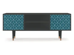 Mueble de TV - 170х69х48 cm - T2 - Turquoise Geometry, Antracite