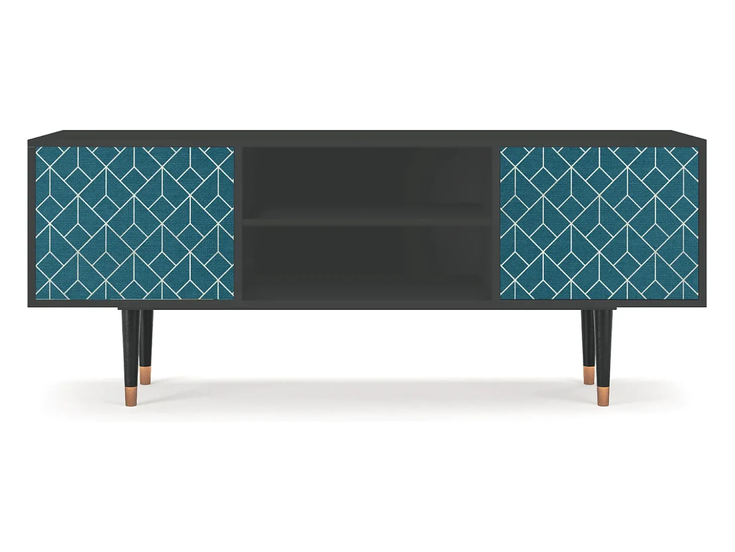 Mueble de TV - 170х69х48 cm - T2 - Turquoise Geometry, Antracite