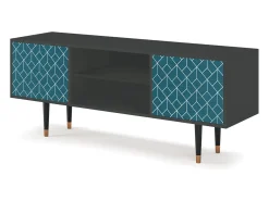 Mueble de TV - 170х69х48 cm - T2 - Turquoise Geometry, Antracite