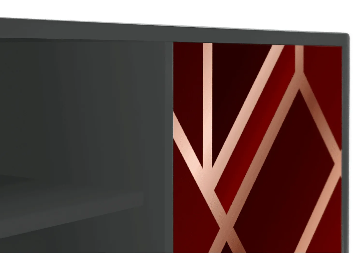 Mueble de TV - 170х69х48 cm - T2 - Velvet 1920's, Antracite