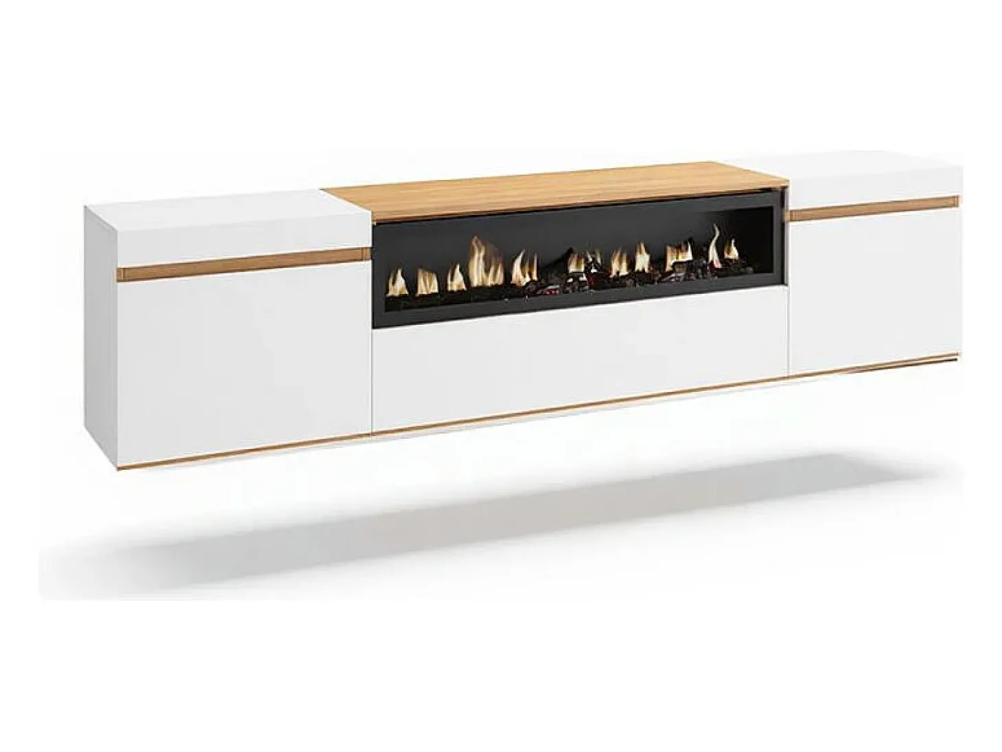 Mueble TV Kavos Wall con chimenea