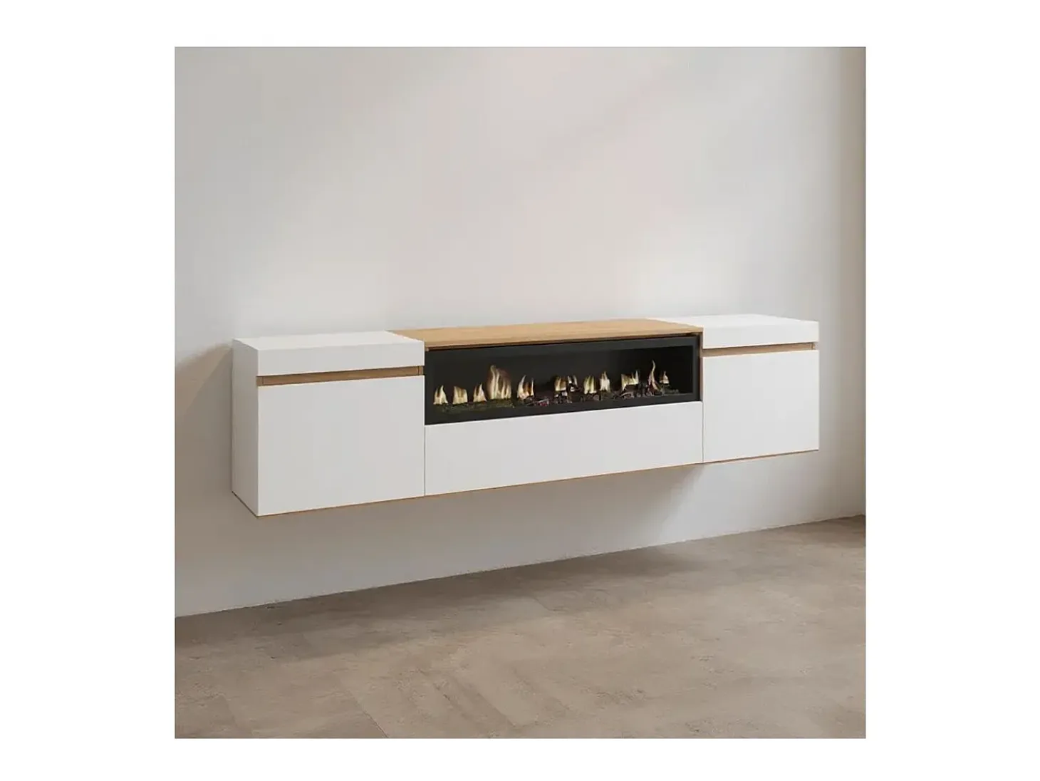 Mueble TV Kavos Wall con chimenea