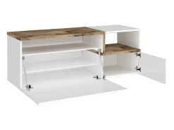 Móveis de entrada Yuri, entrada multifuncional moderna, armário multiuso para hall de entrada, 100% Fabricado na Itália, 120x40h54 cm, branco brilhante e bordo