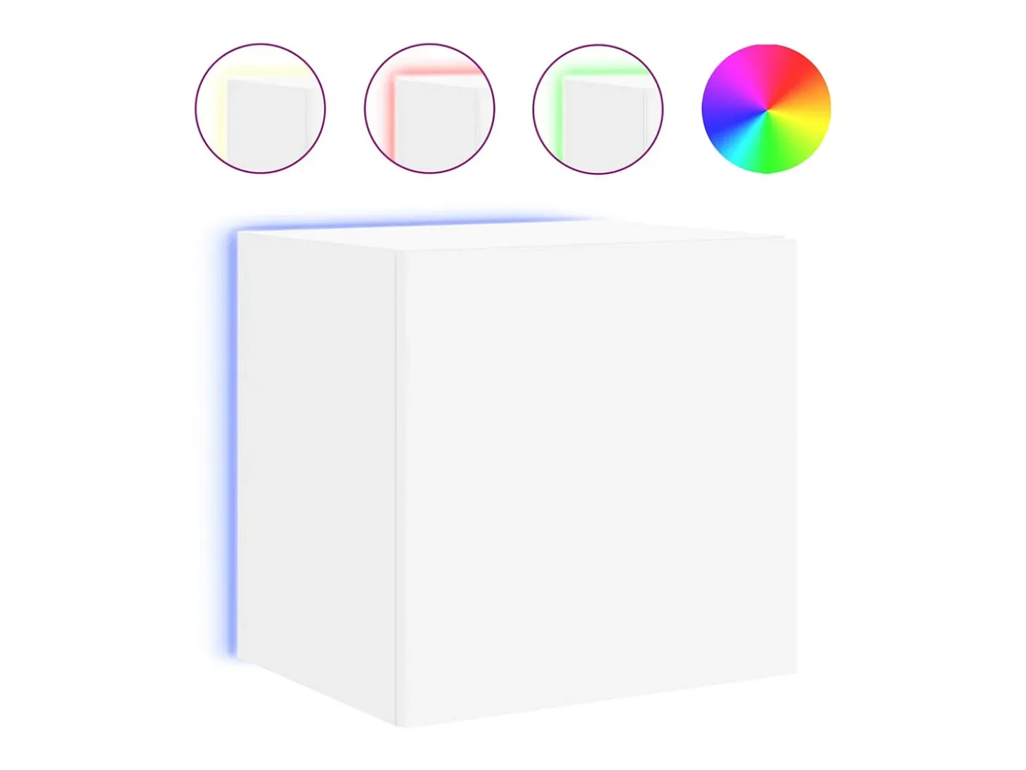 Móveis de parede para TV estante multimídia televisão aparador TV sala de jantar sala de estar quarto com luzes LED 2 peças 40,5 x 35 x 40 cm branco 02_0029103