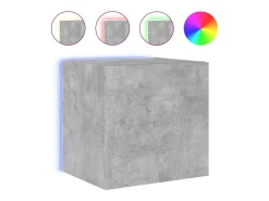 Móveis de parede para TV estante multimídia televisão aparador TV sala de jantar sala de estar quarto e luzes LED 2 peças 40,5 x 35 x 40 cm cinza 02_0029130