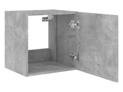 Móveis de parede para TV estante multimídia televisão aparador TV sala de jantar sala de estar quarto e luzes LED 2 peças 40,5 x 35 x 40 cm cinza 02_0029130