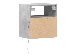 Móveis de parede para TV estante multimídia televisão aparador TV sala de jantar sala de estar quarto e luzes LED 2 peças 41 x 31 x 45 cm cinza 02_0029119