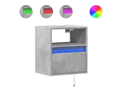 Móveis de parede para TV estante multimídia televisão aparador TV sala de jantar sala de estar quarto e luzes LED 2 peças 41 x 31 x 45 cm cinza 02_0029119