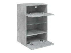 Móveis de parede para TV estante multimídia televisão aparador TV sala de jantar sala de estar quarto e luzes LED 2 peças 40 x 30 x 60,5 cm cinza 02_0029129