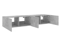 Móveis de parede para TV estante multimídia televisão aparador TV sala de jantar sala de estar quarto e luzes LED 2 peças 80 x 35 x 31 cm cinza 02_0029135