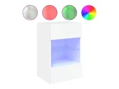 Móveis de parede para TV estante multimídia televisão aparador TV sala de jantar sala de estar quarto com luzes LED 2 peças 40 x 30 x 60,5 cm branco 02_0029101
