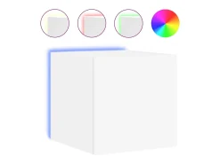 Móveis de parede para TV estante multimídia televisão aparador TV sala de jantar sala de estar quarto com luzes LED 2 peças 30,5 x 35 x 30 cm branco 02_0029095
