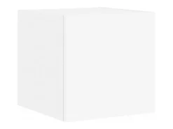 Móveis de parede para TV estante multimídia televisão aparador TV sala de jantar sala de estar quarto com luzes LED 2 peças 30,5 x 35 x 30 cm branco 02_0029095