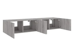 Móveis de parede para TV prateleira multimídia televisão aparador TV sala de jantar sala de estar quarto e luzes LED 2 peças sonoma 80 x 35 x 31 cm cinza 02_0029156