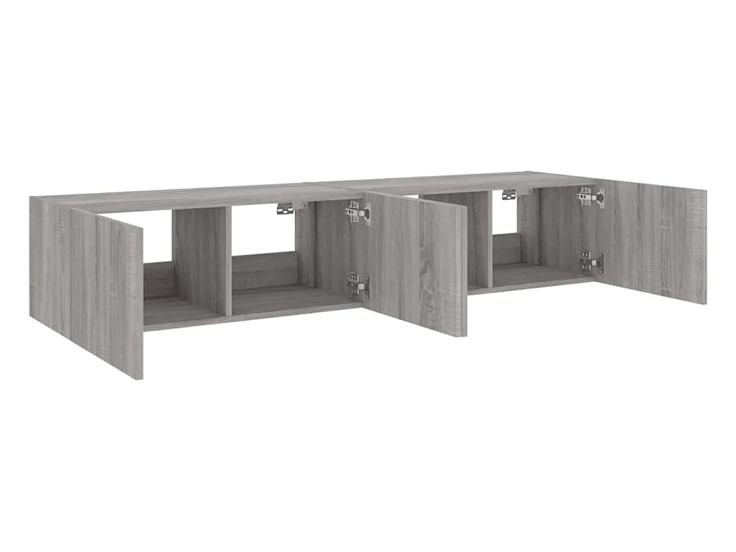 Móveis de parede para TV prateleira multimídia televisão aparador TV sala de jantar sala de estar quarto e luzes LED 2 peças sonoma 80 x 35 x 31 cm cinza 02_0029156