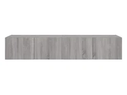 Móveis de parede para TV prateleira multimídia televisão aparador TV sala de jantar sala de estar quarto e luzes LED 2 peças sonoma 80 x 35 x 31 cm cinza 02_0029156