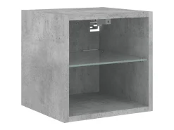 Móveis de parede para TV prateleira multimídia televisão aparador TV sala de jantar sala de estar quarto e luzes LED 2 peças 30 x 28,5 x 30 cm cinza 02_0029125