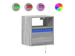 Móveis de parede para TV prateleira multimídia televisão aparador TV sala de jantar sala de estar quarto e luzes LED 2 peças sonoma 41 x 31 x 45 cm cinza 02_0029123