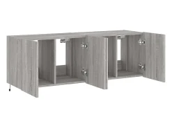 Móveis de parede para TV prateleira multimídia televisão aparador TV sala de jantar sala de estar quarto e luzes LED 2 peças sonoma 60 x 35 x 41 cm cinza 02_0029154
