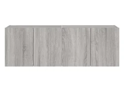 Móveis de parede para TV prateleira multimídia televisão aparador TV sala de jantar sala de estar quarto e luzes LED 2 peças sonoma 60 x 35 x 41 cm cinza 02_0029154