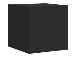 Móveis de parede para TV prateleira multimídia televisão aparador TV sala de jantar sala de estar quarto com luzes LED 2 peças 30,5 x 35 x 30 cm preto 02_0029096