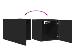 Móveis de parede para TV prateleira de televisão multimídia televisão buffet sala de jantar sala de estar quarto 2 peças 30,5 x 30 x 30 cm preto 02_0028905