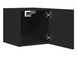 Móveis de parede para TV prateleira de televisão multimídia televisão buffet sala de jantar sala de estar quarto 2 peças 30,5 x 30 x 30 cm preto 02_0028905