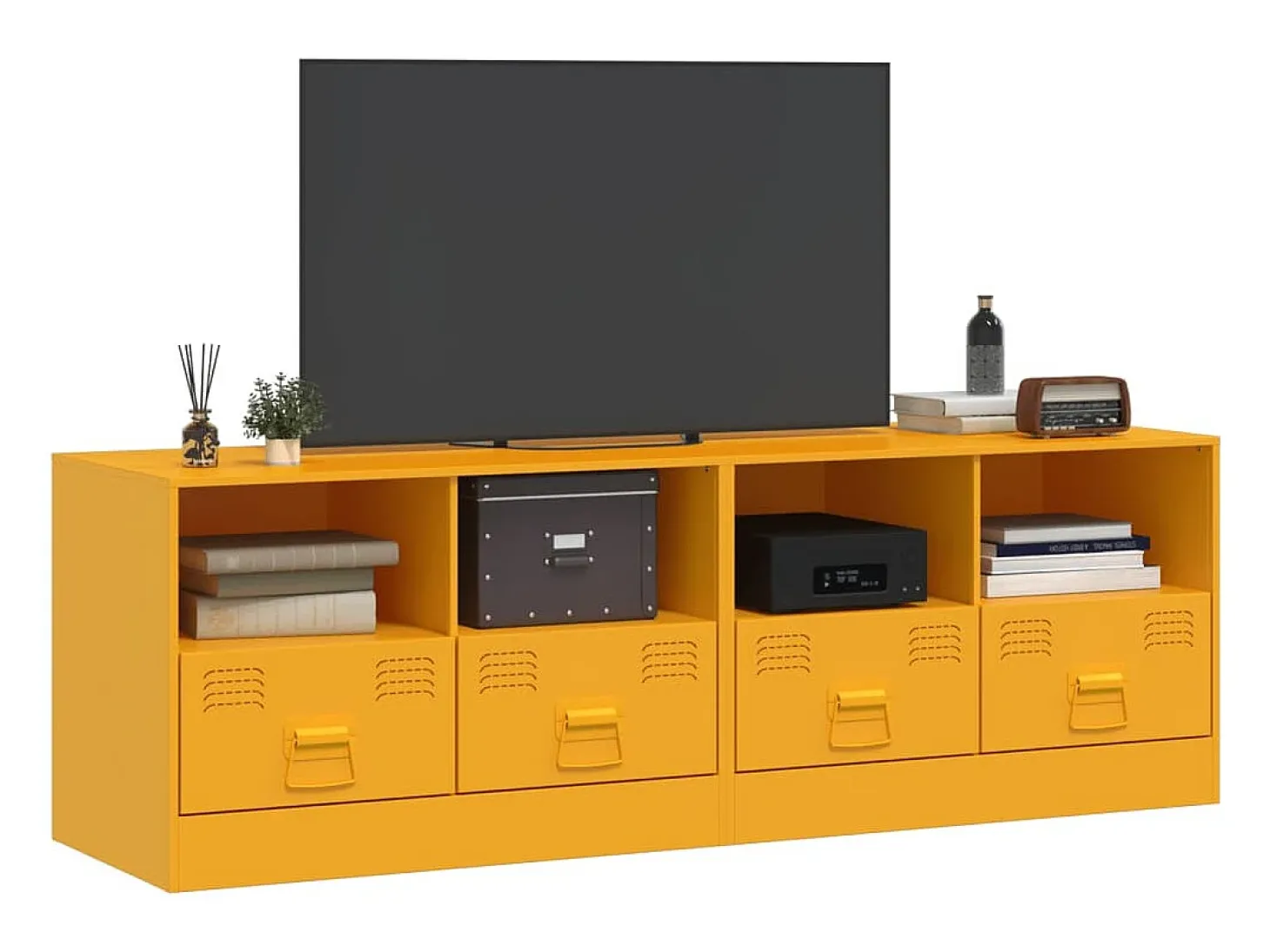 Móveis de TV 2 pcs 67x39x44 cm aço amarelo mostarda PT912142