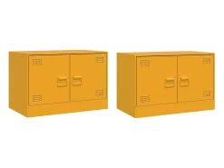 Móveis de TV 2 pcs 67x39x44 cm aço amarelo mostarda PT574536