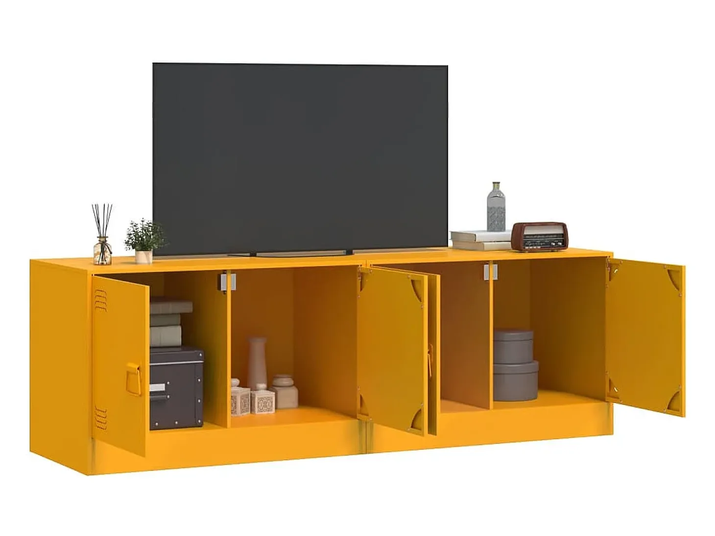 Móveis de TV 2 pcs 67x39x44 cm aço amarelo mostarda PT574536