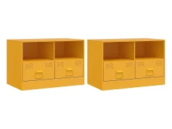 Móveis de TV 2 pcs 67x39x44 cm aço amarelo mostarda