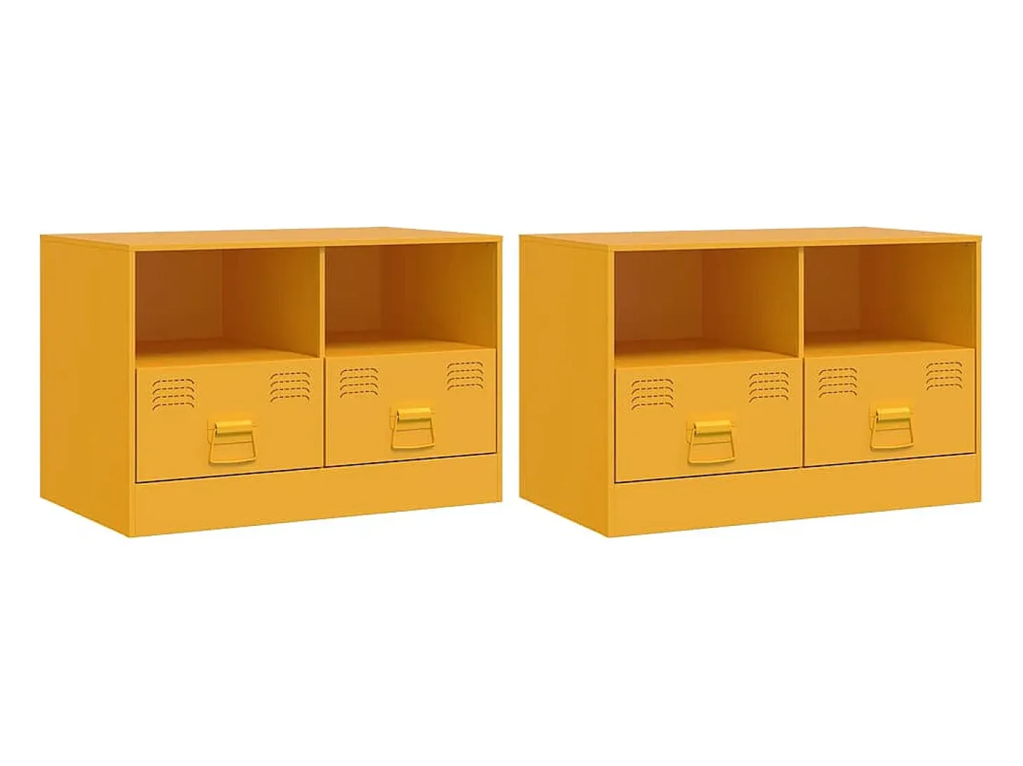 Móveis de TV 2 pcs 67x39x44 cm aço amarelo mostarda