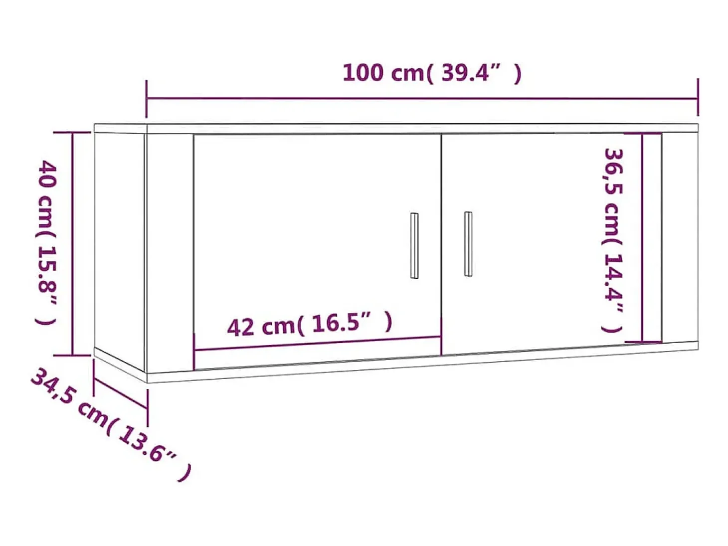 Móveis de TV de parede prateleira multimídia aparador de TV sala de jantar sala de estar quarto 3 peças carvalho fumado 100 x 345 x 40 cm castanho 02_0029045