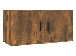 Móveis de TV de parede prateleira multimídia aparador de TV sala de jantar sala de estar quarto 3 peças carvalho fumado 80 x 345 x 40 cm castanho 02_0029047