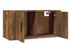 Móveis de TV de parede prateleira multimídia aparador TV sala de jantar sala de estar quarto 2 peças carvalho fumado 80 x 345 x 40 cm castanho 02_0028991