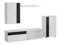 Móveis de TV Kolm Contemporary Preto e Branco com 3 portas