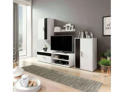 Móveis de TV Kolm Contemporary Preto e Branco com 3 portas